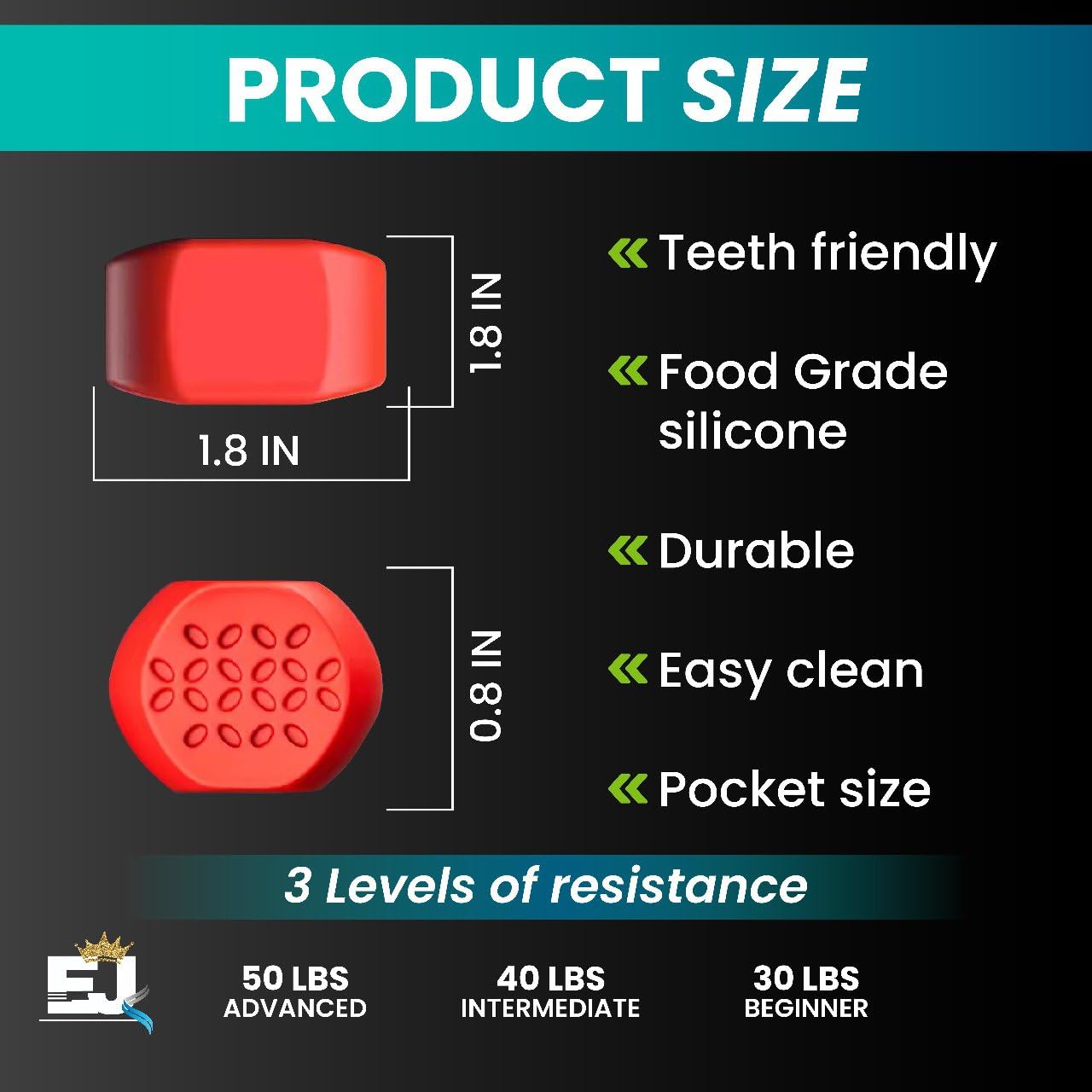 EdJay jaw exerciser in use for a hands-free jaw workout