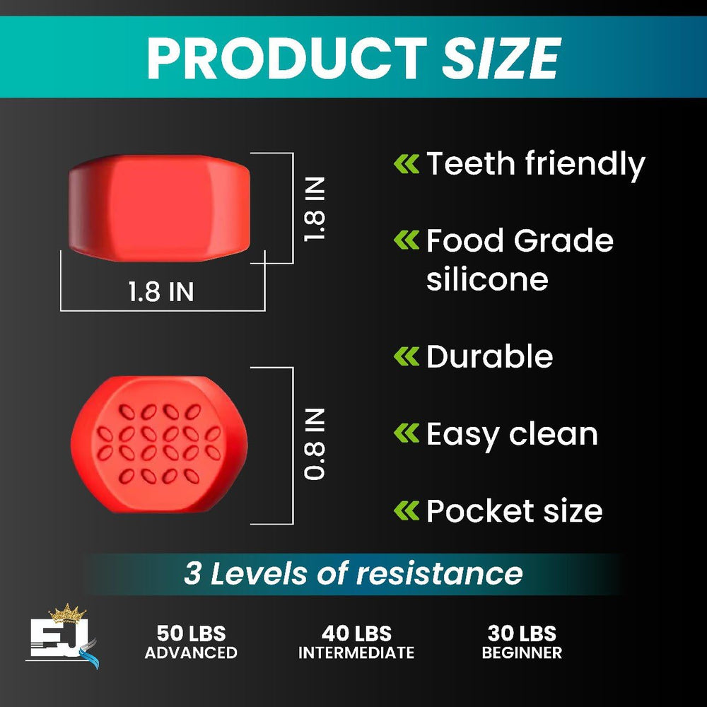 EdJay jaw exerciser in use for a hands-free jaw workout