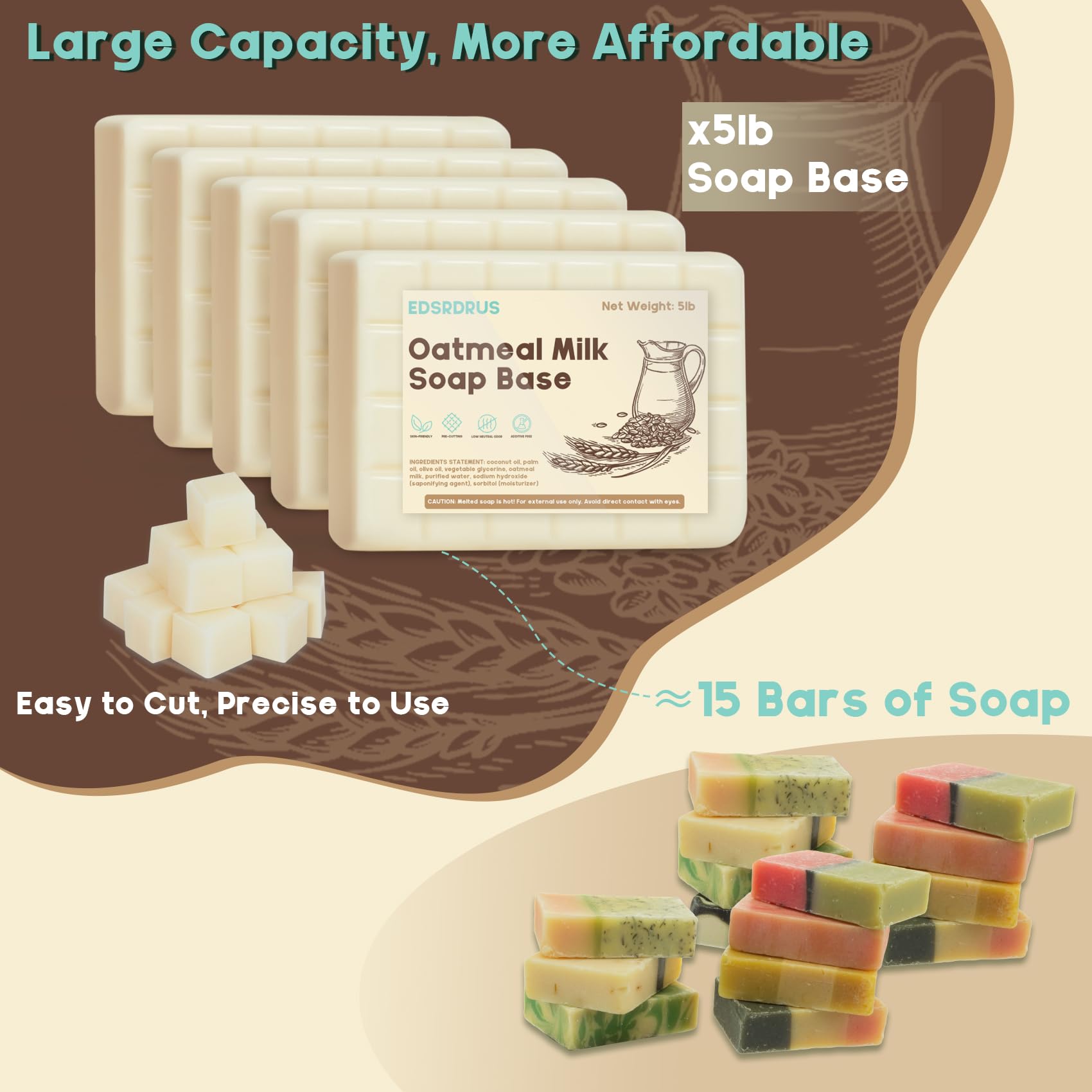 EDSRDRUS glycerin soap base melting setup promoting smooth pours for even bars