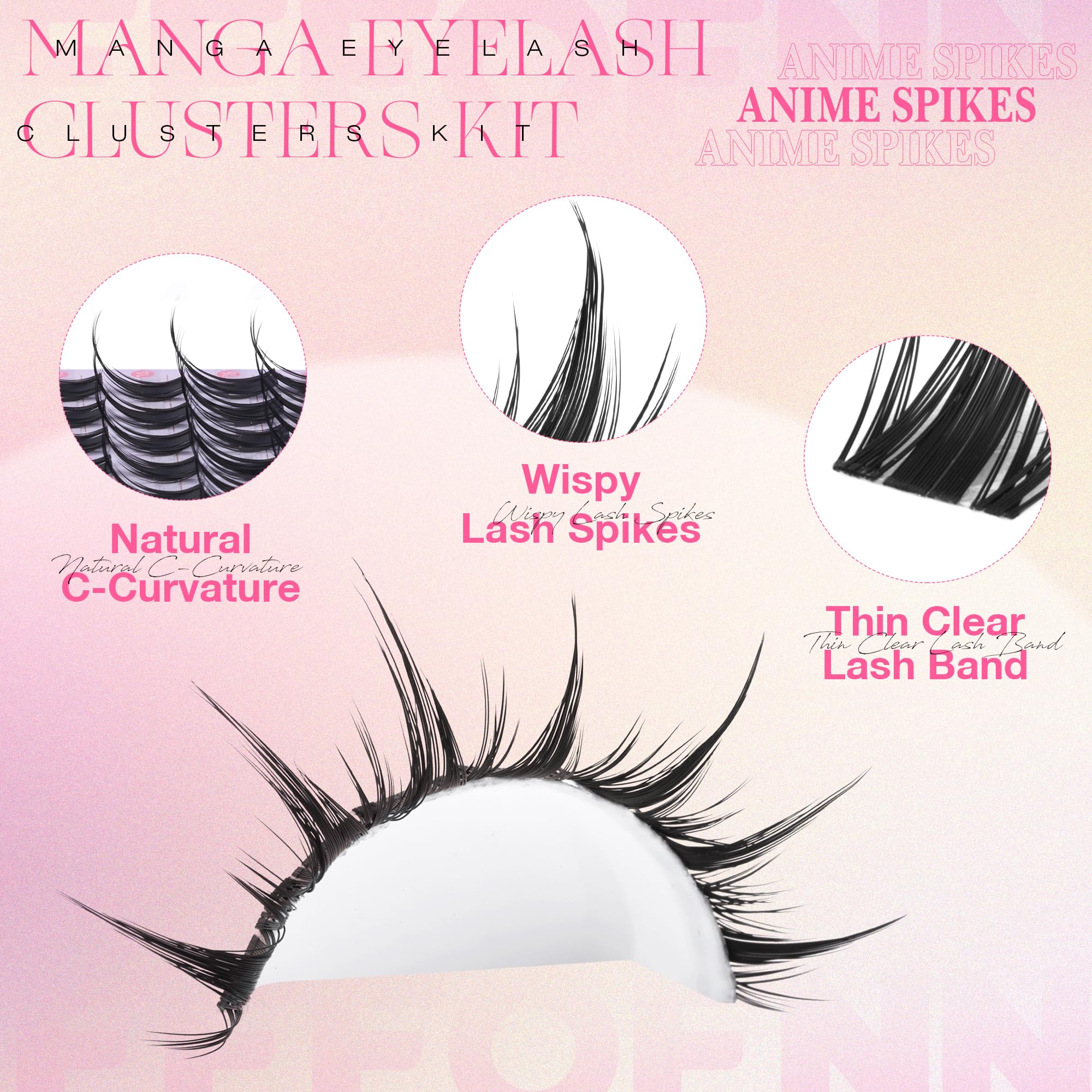 Eefofnn Clear band lashes blend seamlessly with natural lash line.