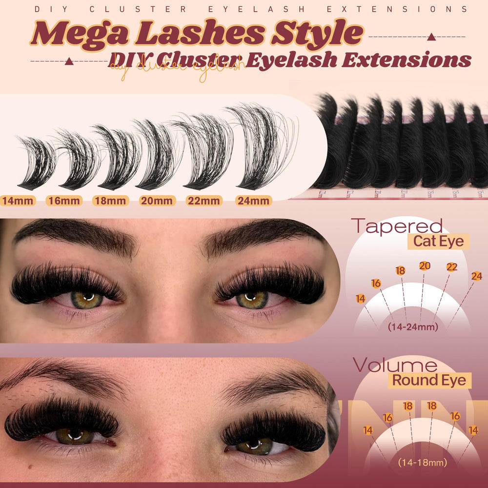 Eefofnn fluffy lash clusters d-curly lift enhances eye brightness with natural-looking curl