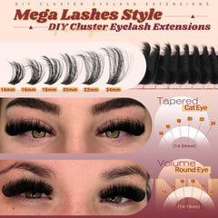 Eefofnn fluffy lash clusters d-curly lift enhances eye brightness with natural-looking curl