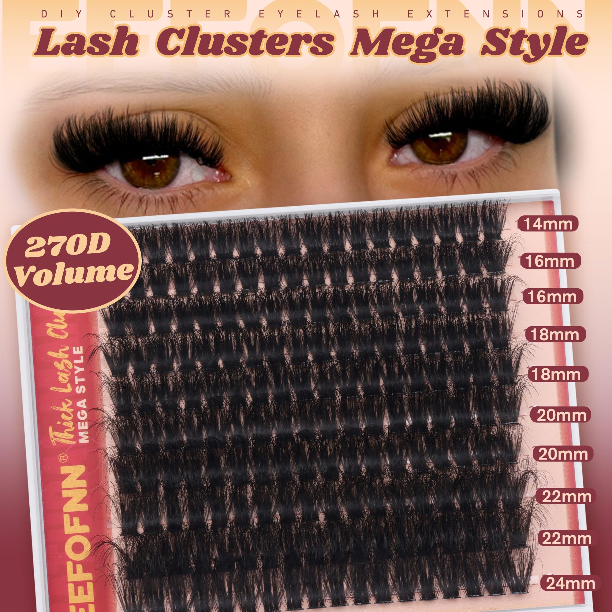Eefofnn fluffy lash clusters dramatic eye effect perfect for bold looks
