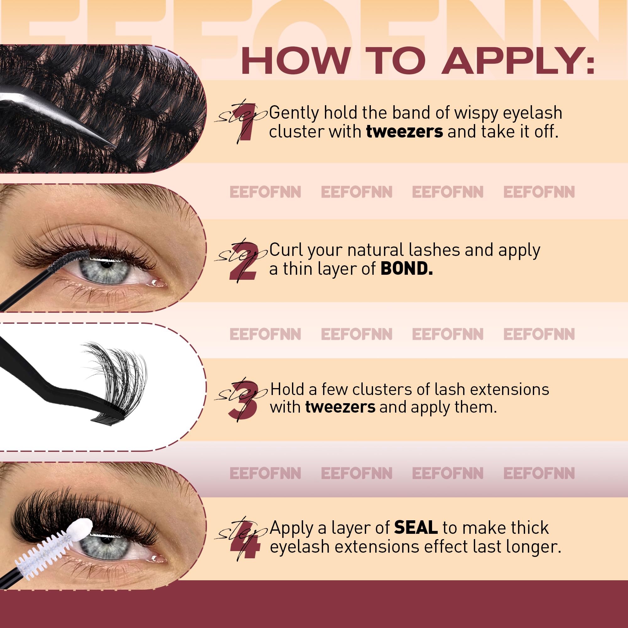Eefofnn fluffy lash clusters ideal for photoshoots and nights out