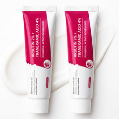 EELHOE 2Pcs Arbutin 7% + Tranexamic 4% cream tube for brightening.