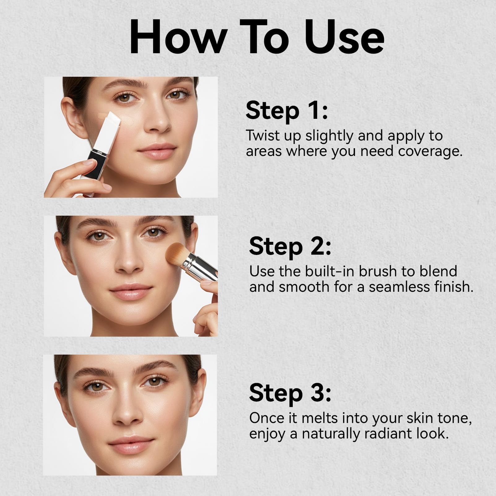 EELHO built-in brush end aiding precise blending and on-the-go touch-ups