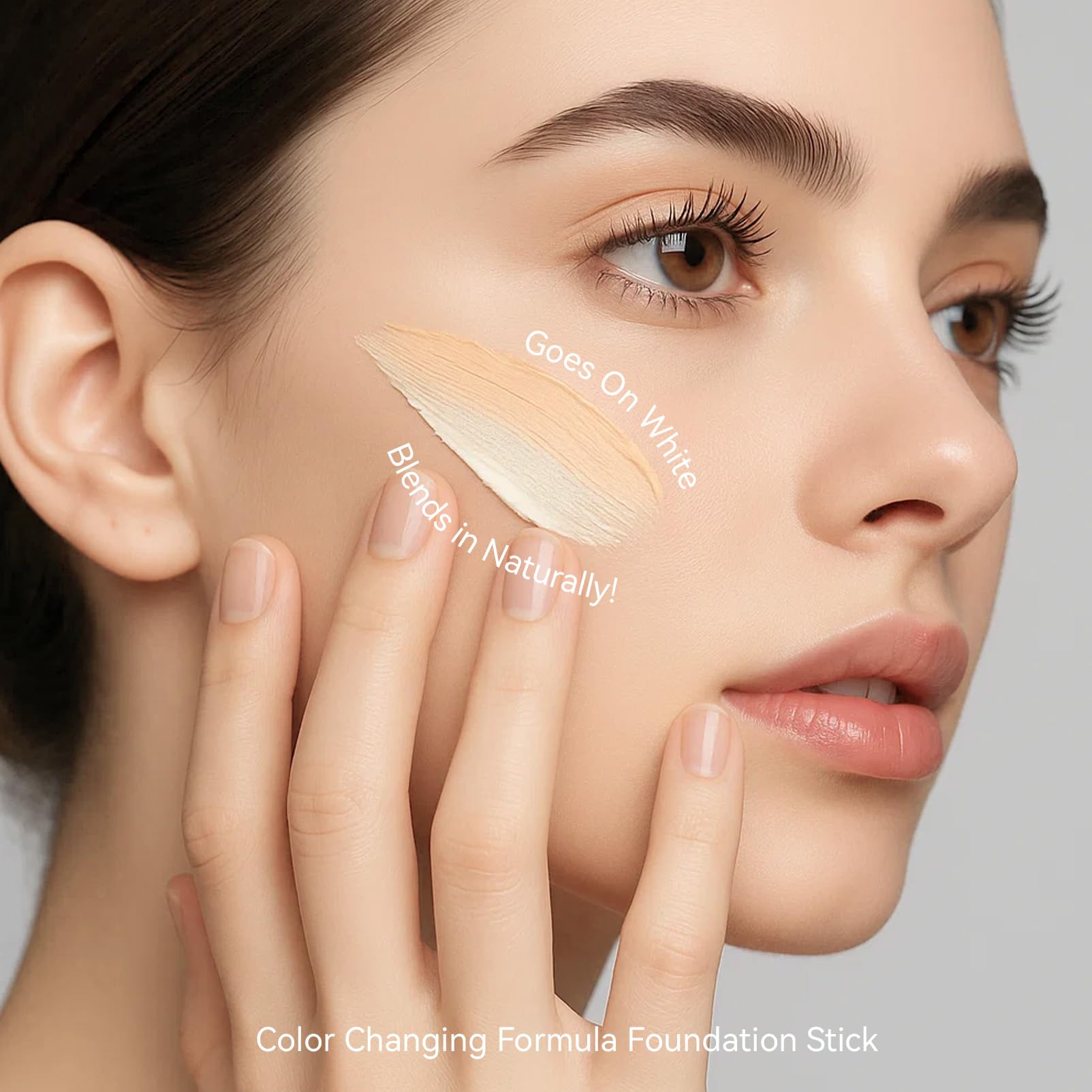 EELHO dual-ended foundation stick with built-in blending brush ready for smooth application