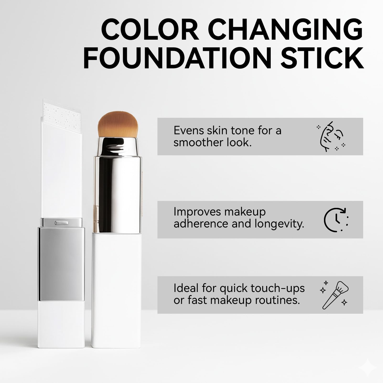 EELHO foundation stick swatch blended on skin for an even complexion