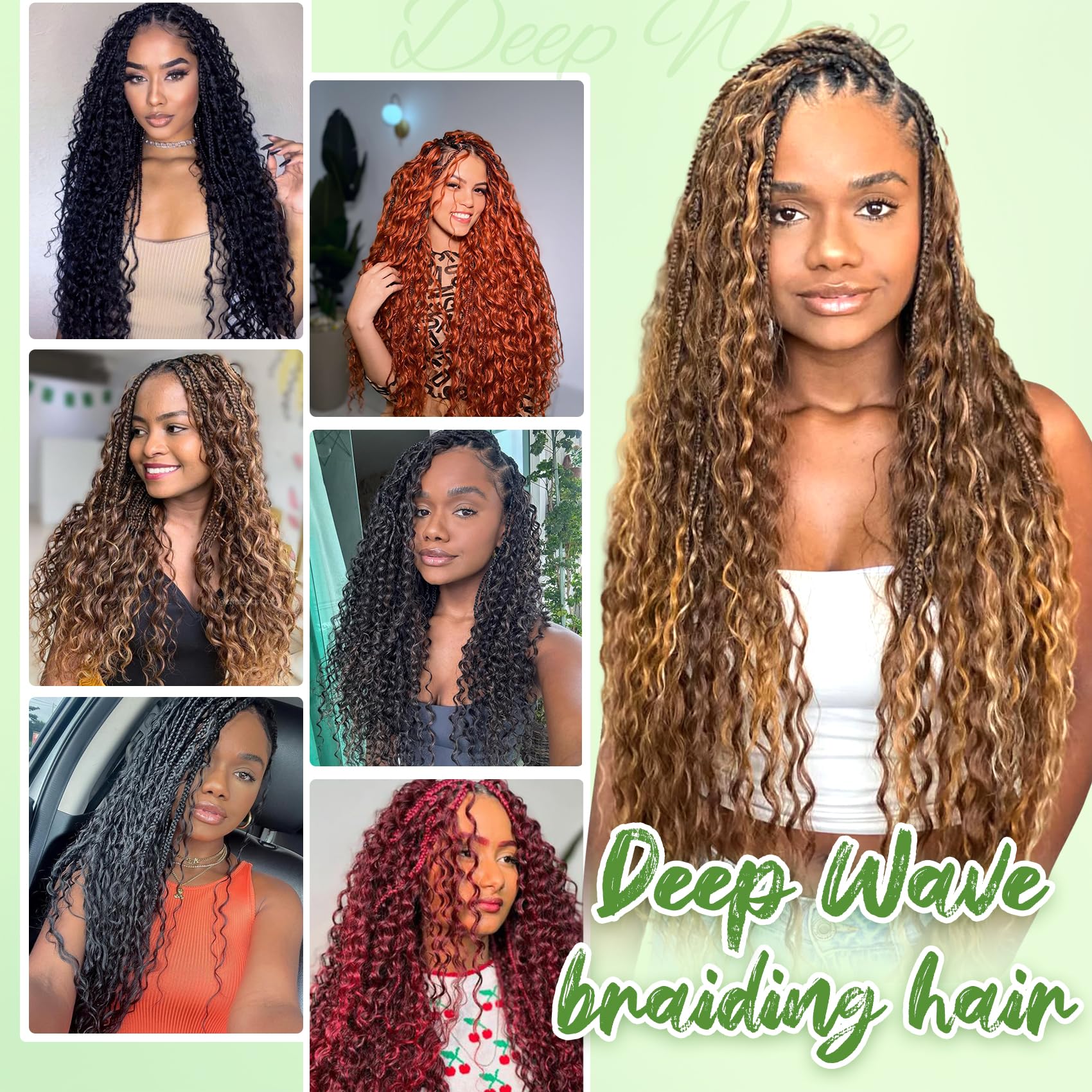 EERYA 14 inch burgundy deep ocean wave hair ready to wear.