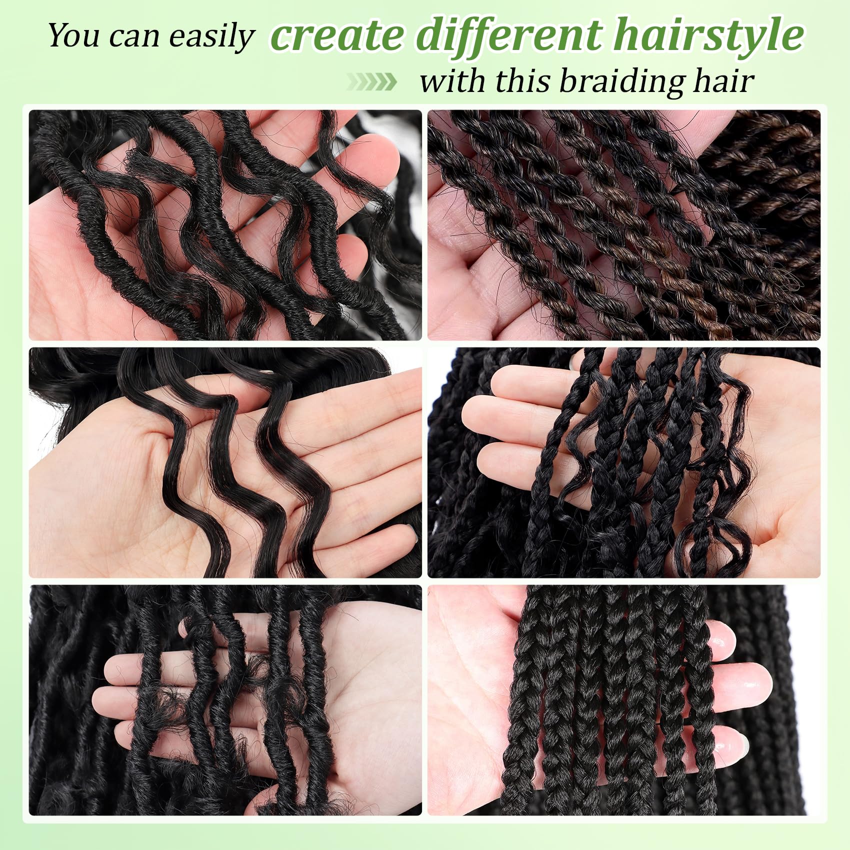 EERYA boho style deep wave hair for chic box braids