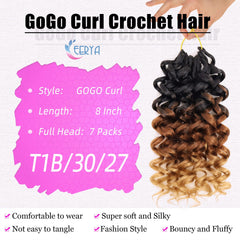 EERYA GOGO Curl on model; 8 inch waves for a playful everyday look.