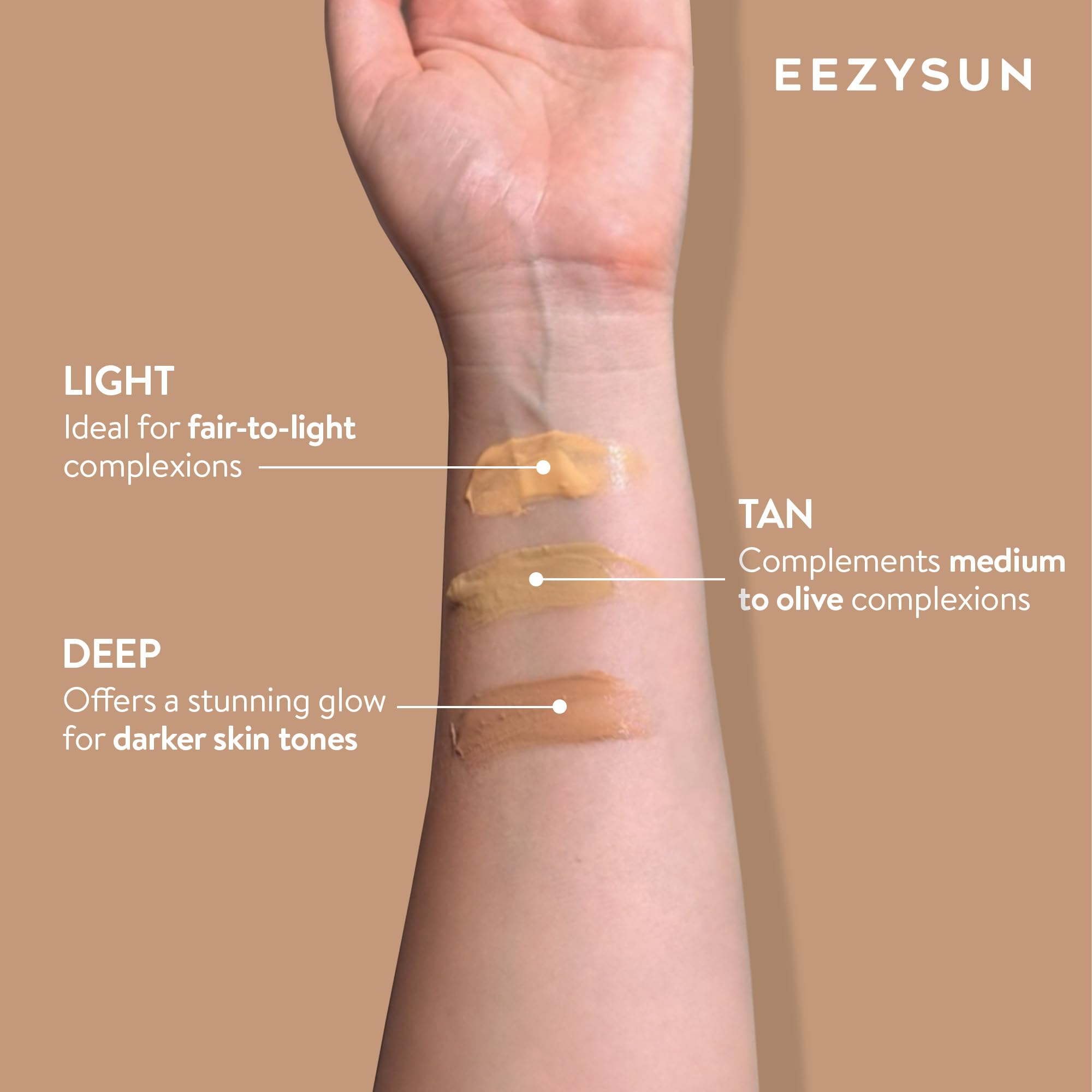 EEZYSUN BARE water resistance image shows 80-minute outdoor protection