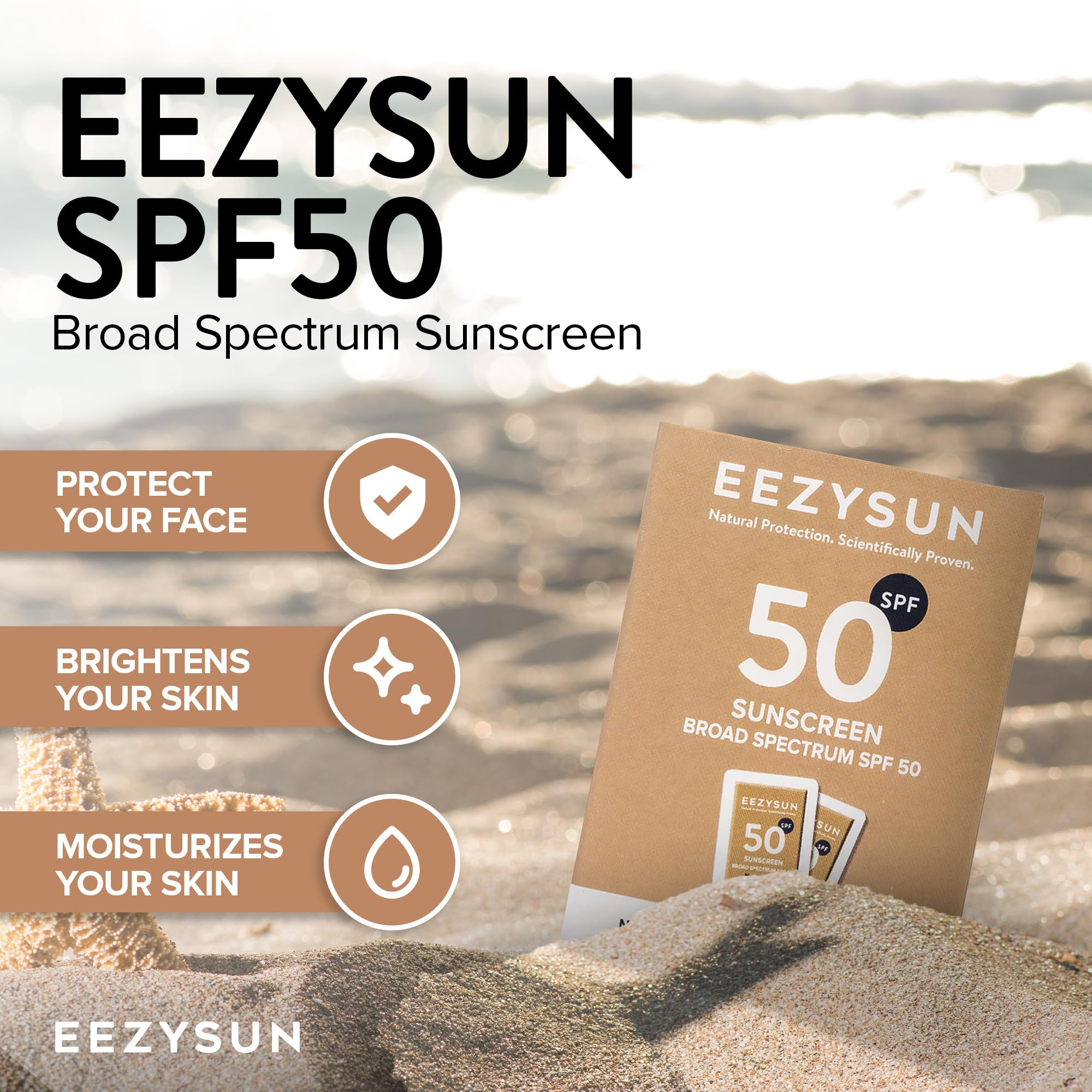 EEZYSUN vegan reef-safe sunscreen for ethical protection and sensitive skin comfort.