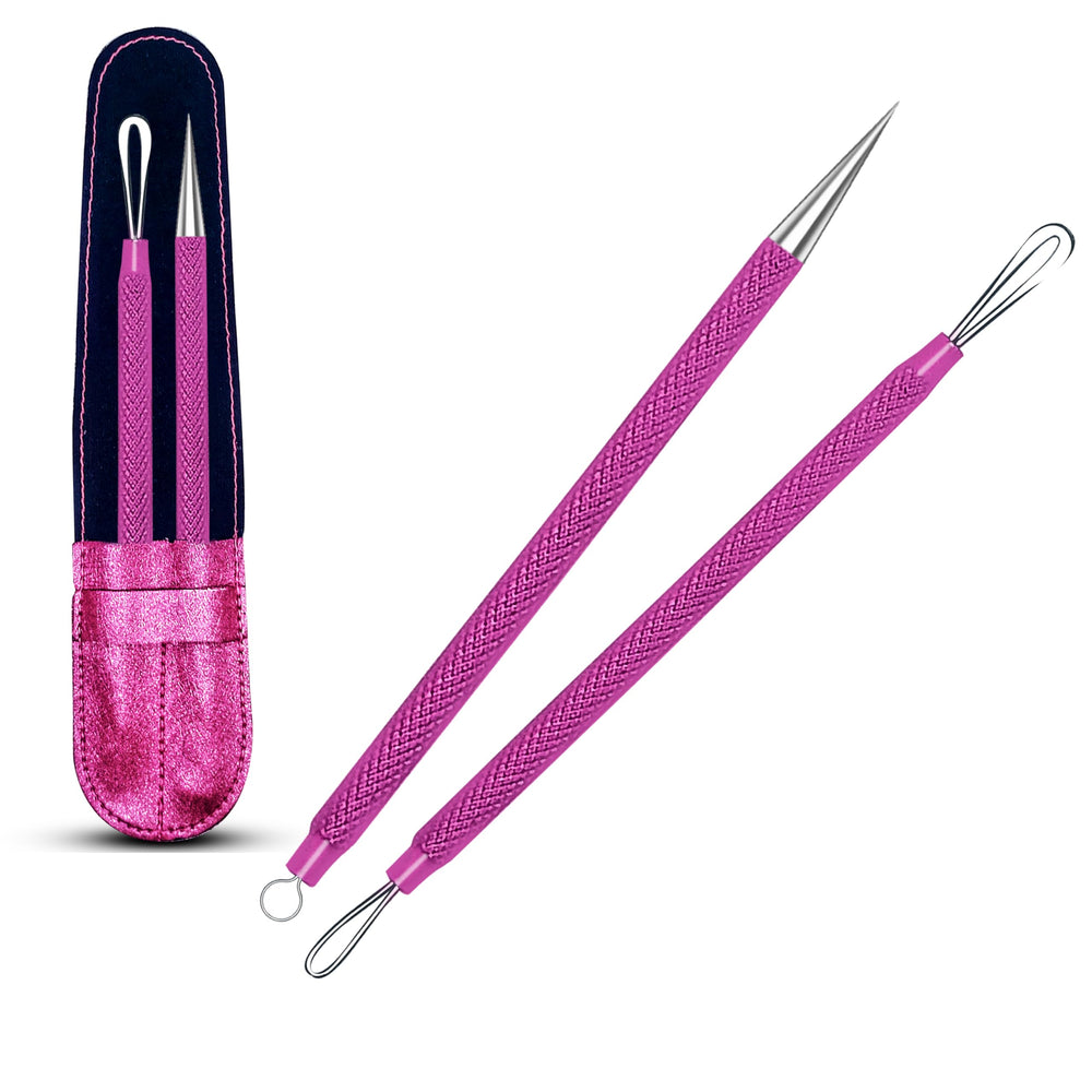 EFAH SPORTS Care pimple extractor with pink handle for precise blemish removal.