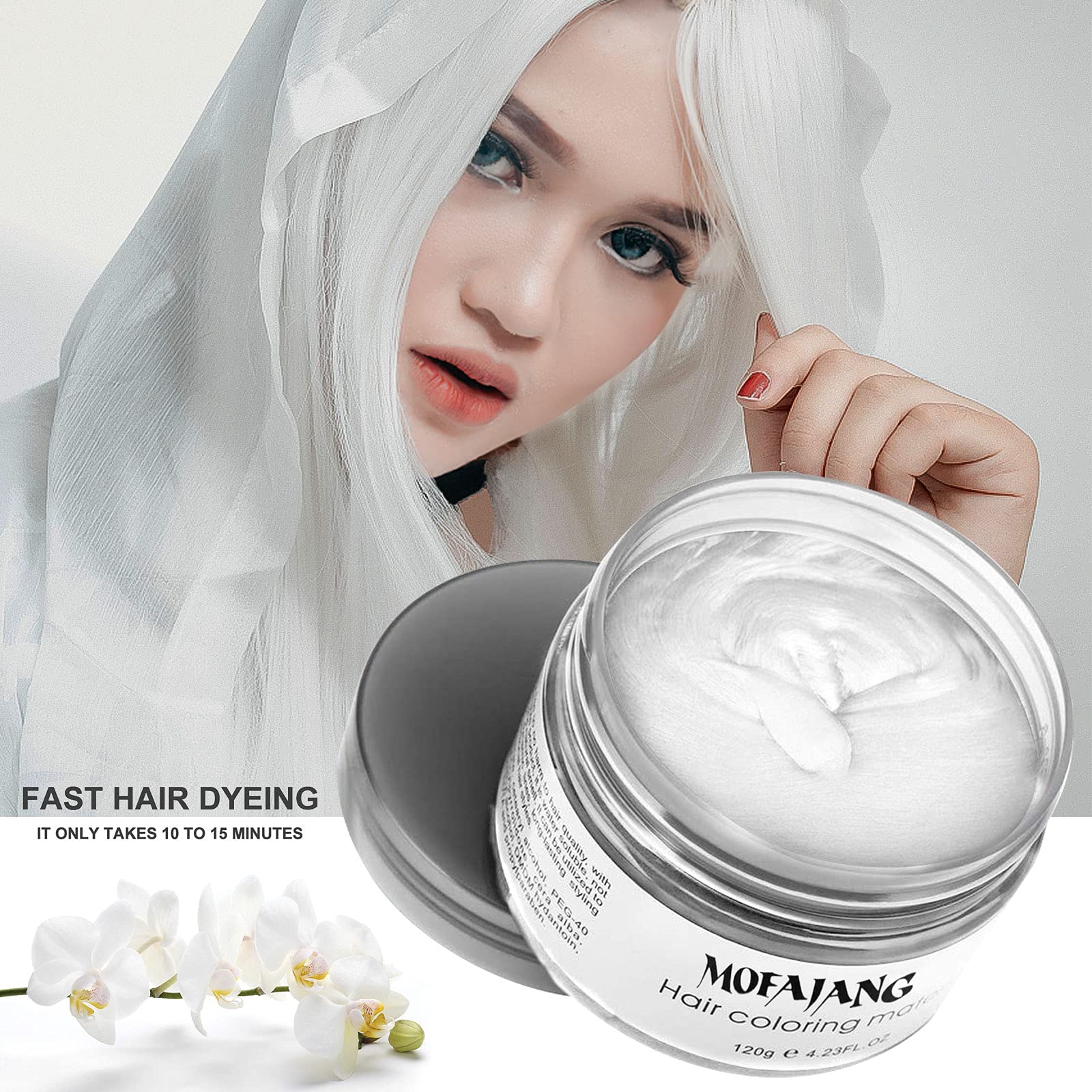 EFly Hair Wax White washout image demonstrates simple shampoo removal.