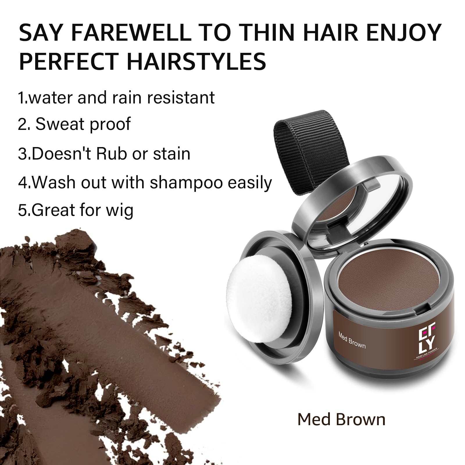EFLY long-lasting hold resists sweat for all-day fullness.