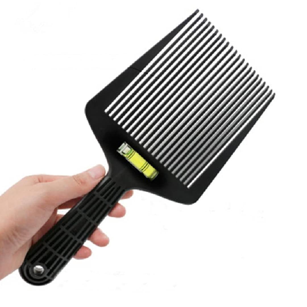 Eforlike Barber Flat Top Comb in black front view for precise shaping