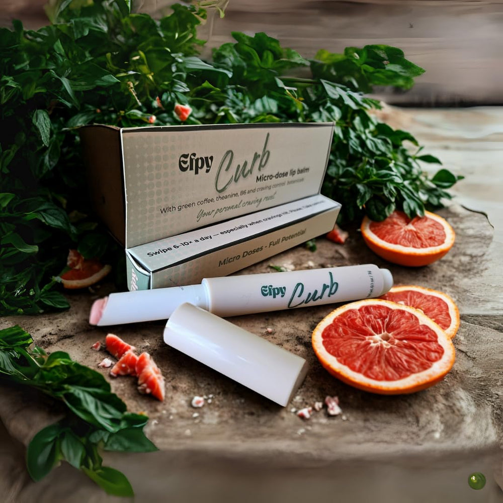 Efpy application scene of swipe-on lip balm for quick care.