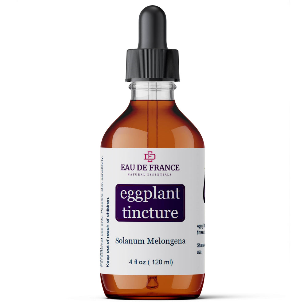 Eggplant Tincture bottle highlighting discoloration areas for conditioning