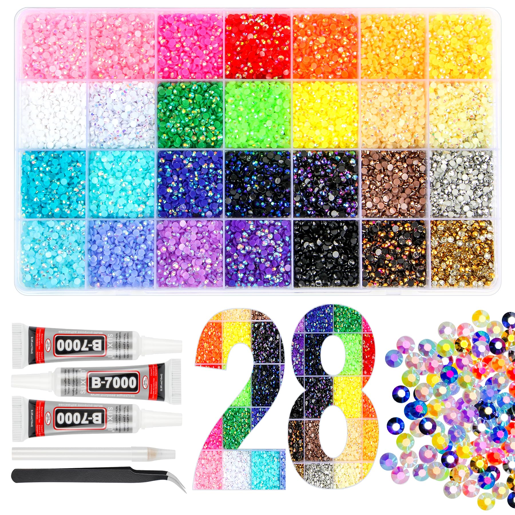 EGKamh resin jelly rhinestones in 28 colors for versatile bedazzling
