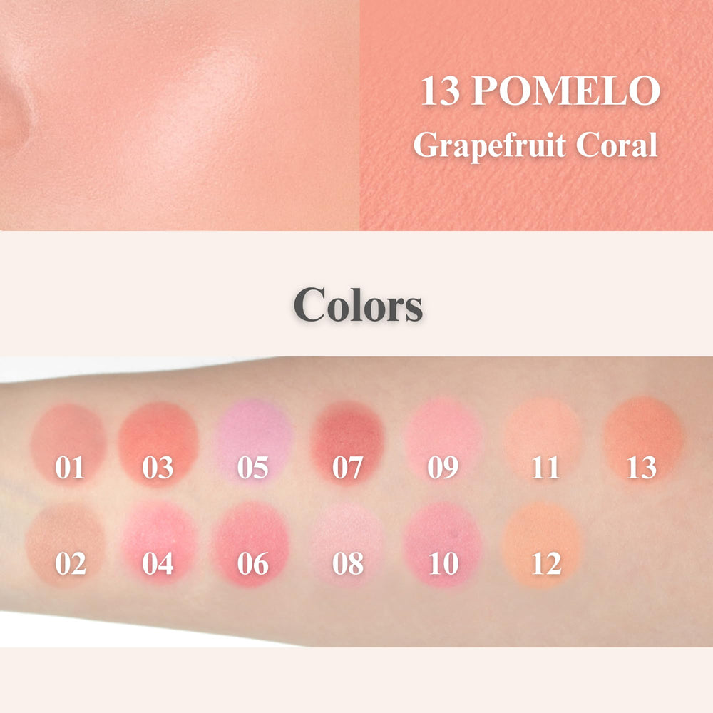 EGLIPS All Over Blusher buildable layering lets you control intensity without clumping.