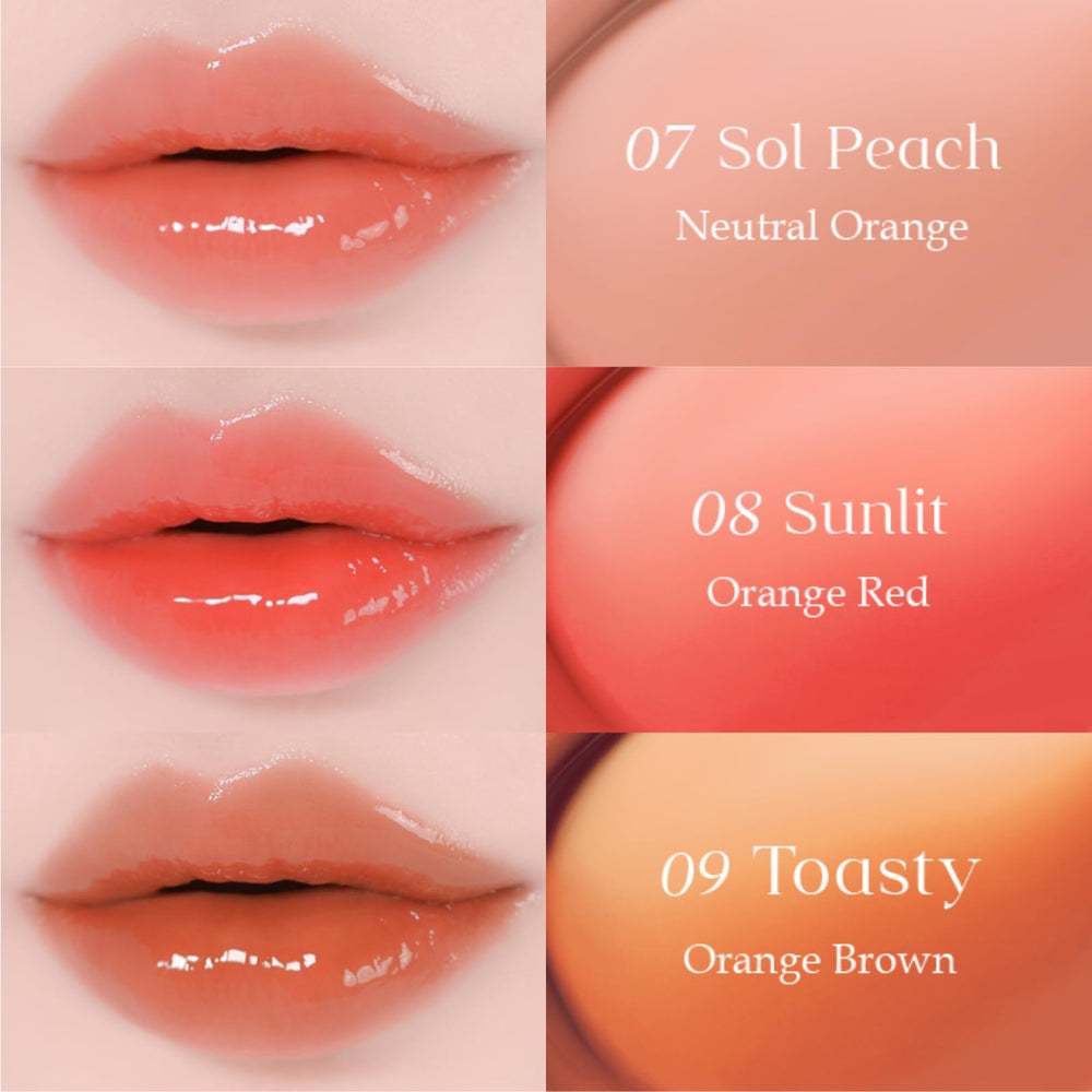 EGLIPS Dew Glaze Tint 02 Lazy nourishes lips with plant-based oils for lasting comfort