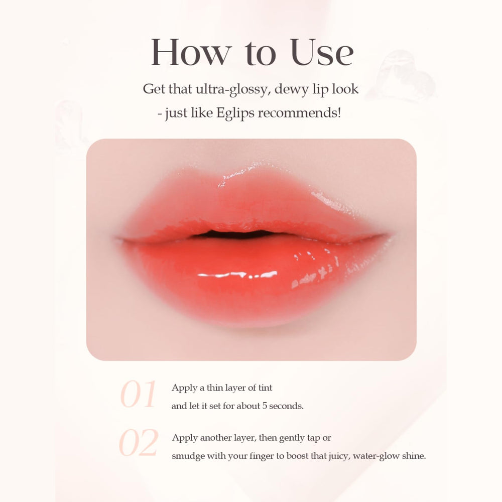 EGLIPS DEW GLAZE TINT 04 Fairy buildable tone swatch on skin