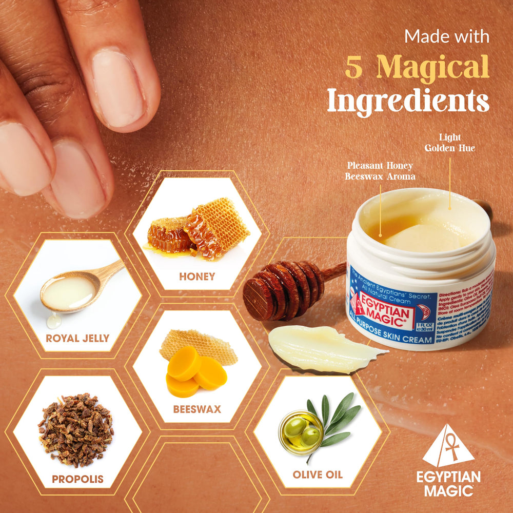 Egyptian Magic texture close-up revealing rich, silky balm for dry patches.