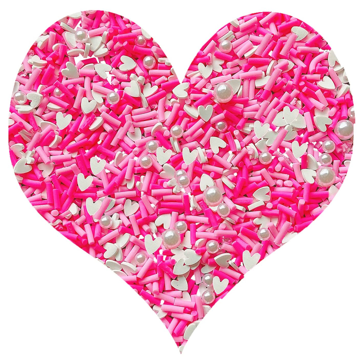 EHOPE pink heart sprinkles for nail art and cake decoration ideas.