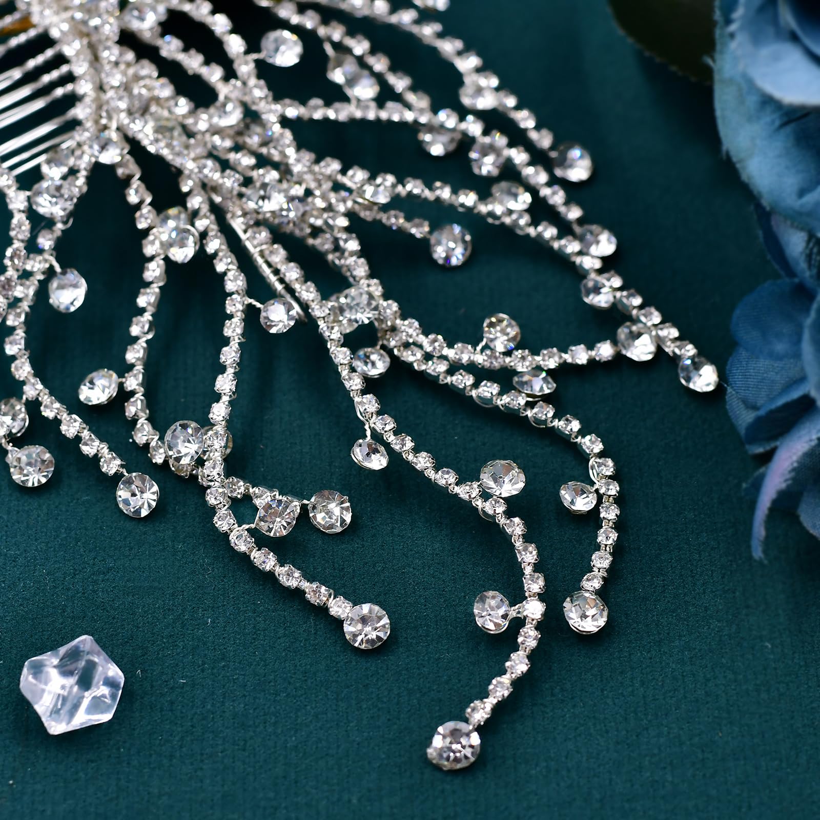 Eiaork silver headcomb size 562 for secure bridal styling.