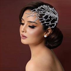 Eiaork wedding headpiece silver 562 showcases sparkling crystals for brides.