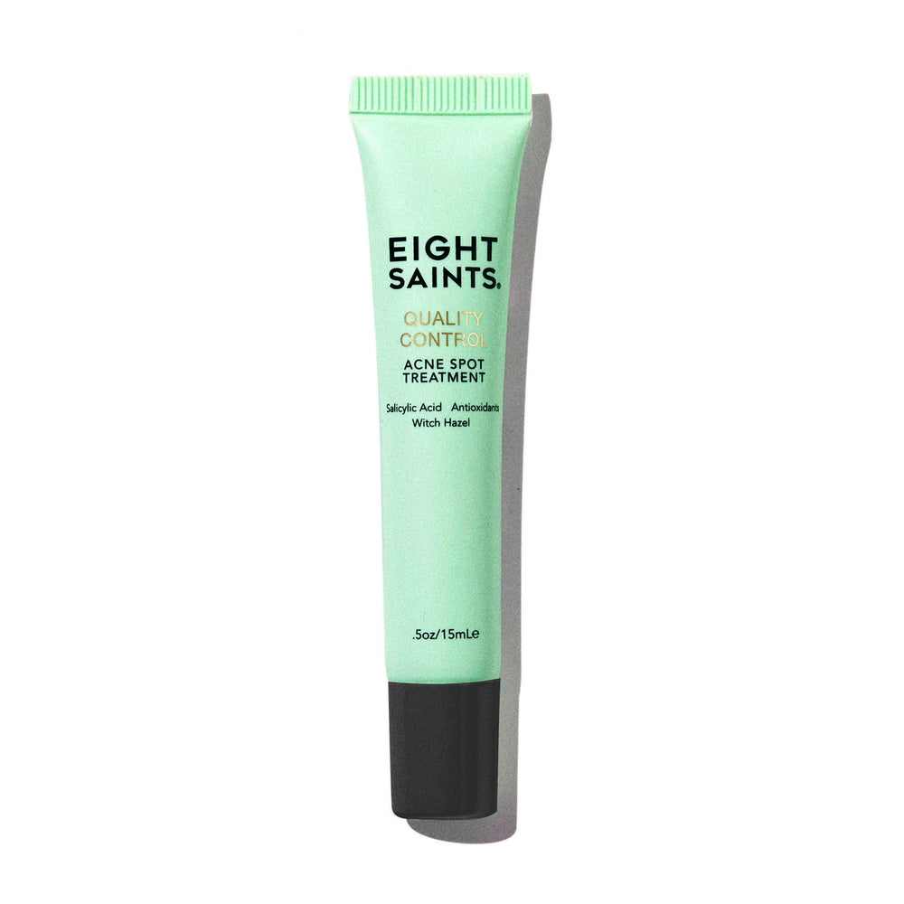 Eight Saints acne spot-treatment jar on white backdrop enables precise blemish care