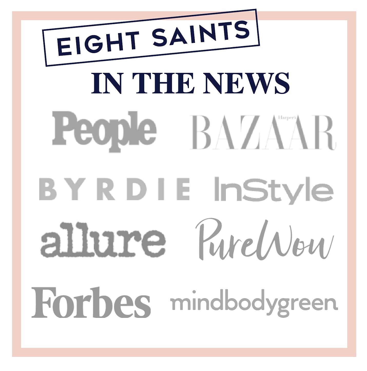 Suggestion of Eight Saints serum being applied to the cheek for daily skincare routine.