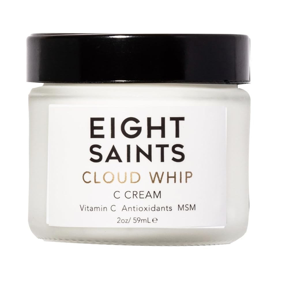 Eight Saints Cloud Whip jar front with unscented Vitamin C cream for daily hydration