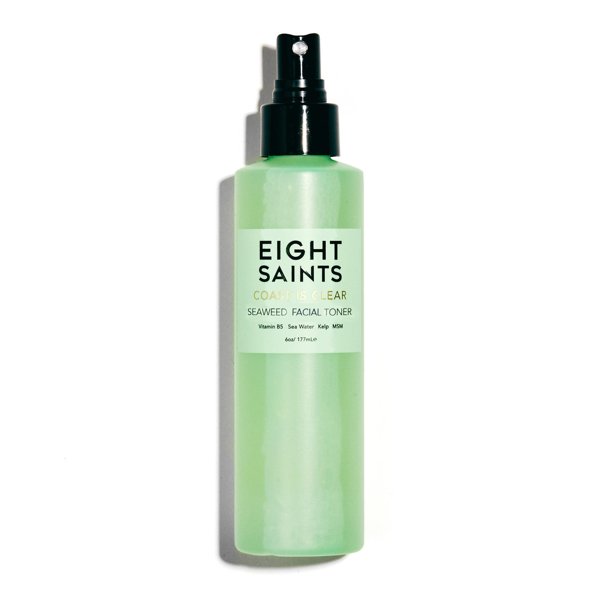 Eight Saints Coast is Clear bottle shown for gentle cleansing and pore refinement.