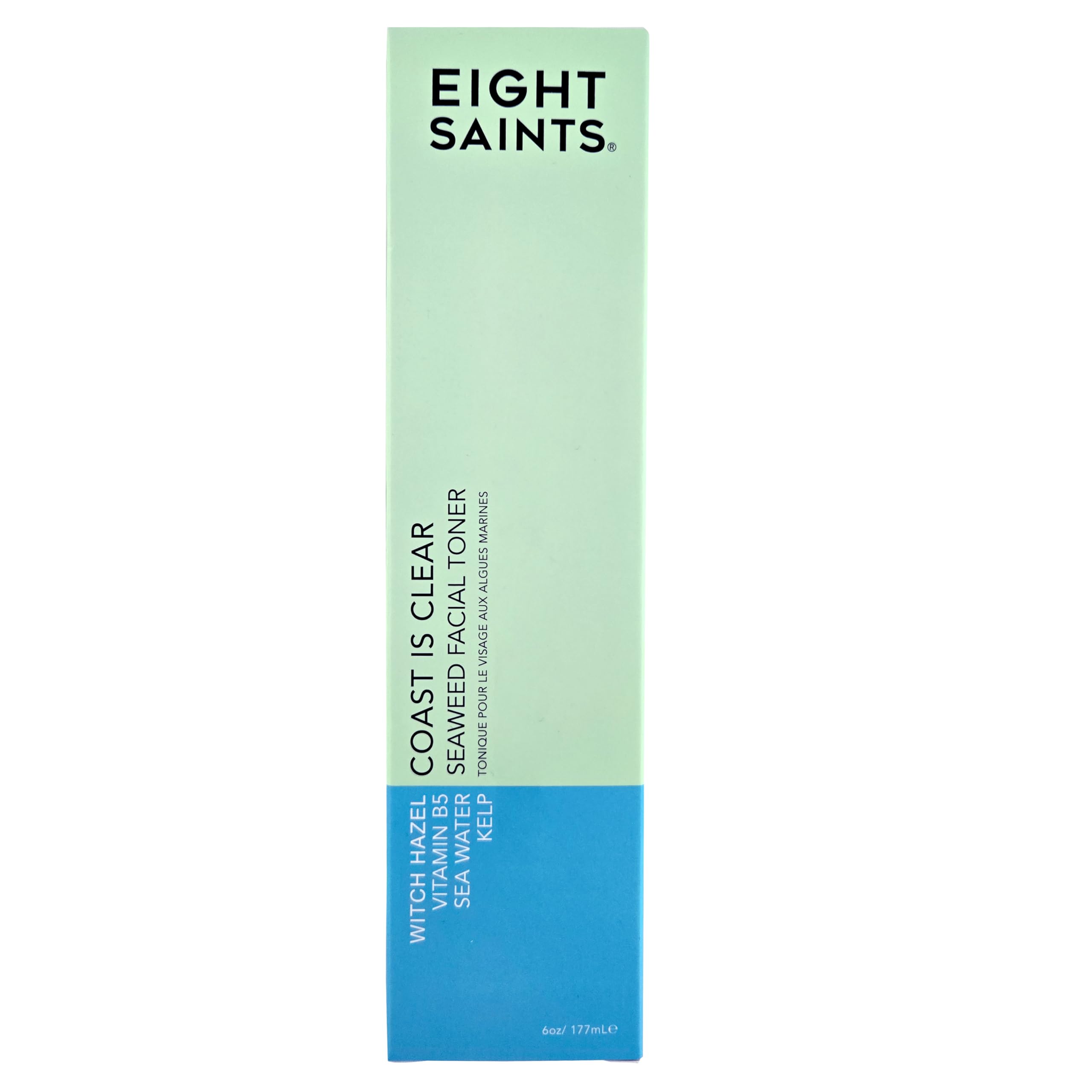 Eight Saints Coast is Clear cotton pad application demonstrates makeup removal.
