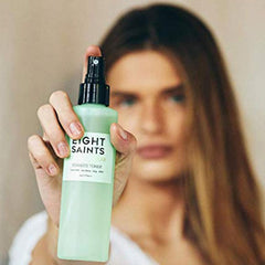 Eight Saints Coast is Clear witch hazel ingredient close-up suggests purifying action.