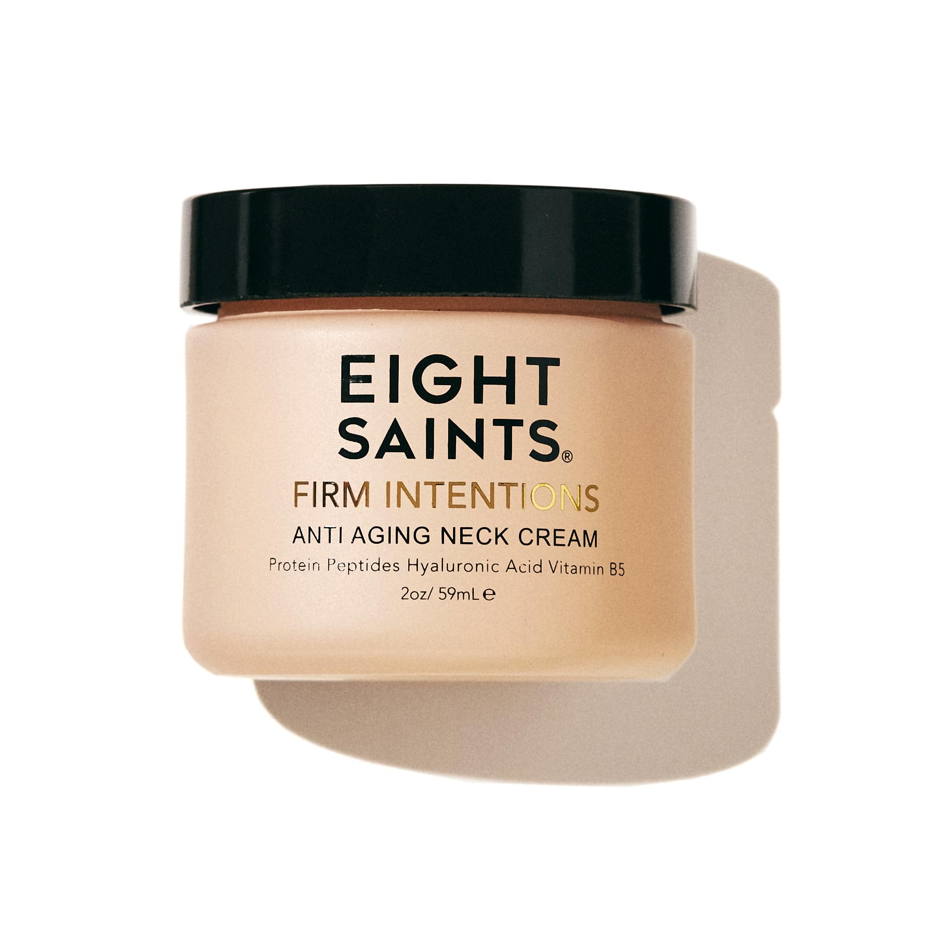 Eight Saints Firm Intentions neck cream hero image suggests smoother neck skin