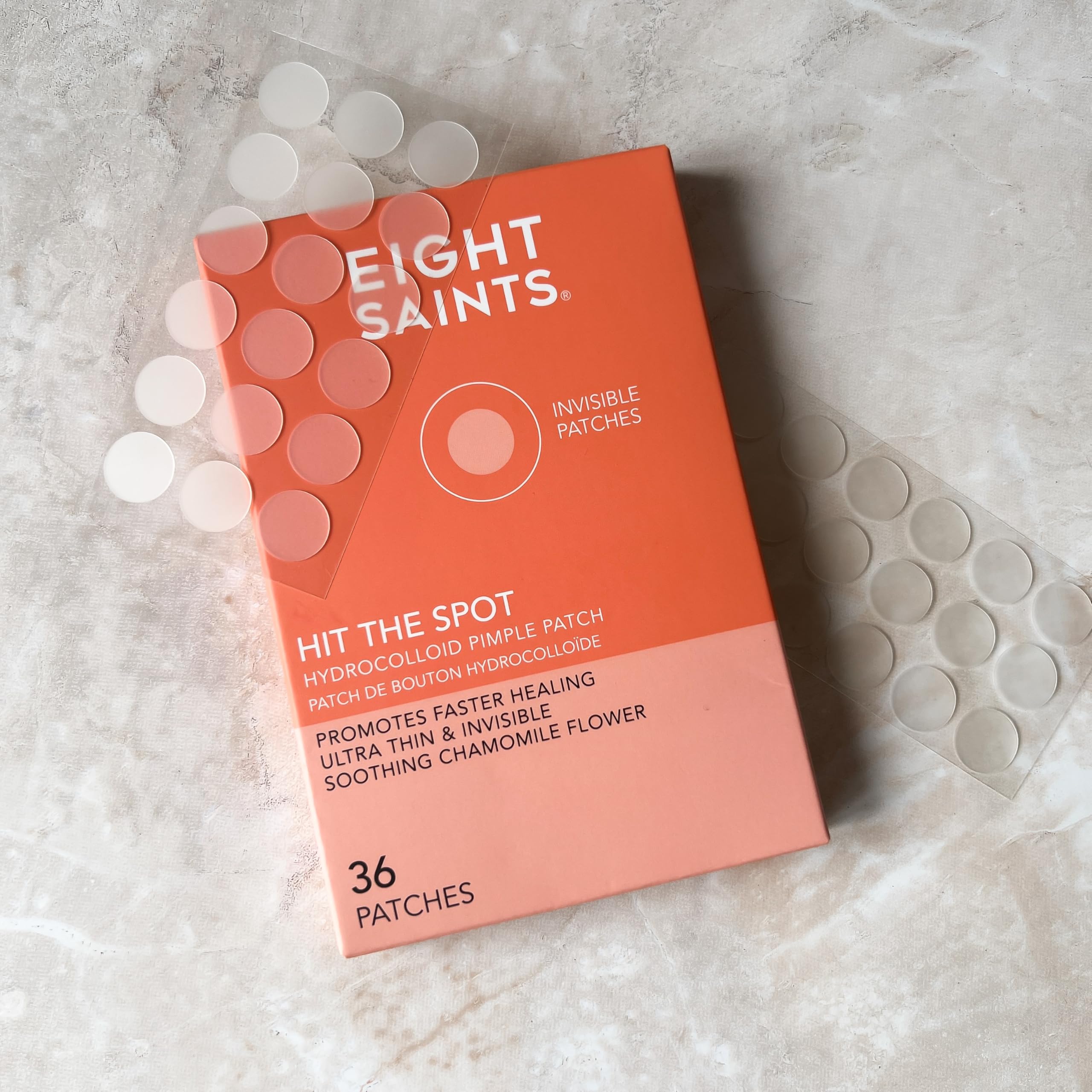 Eight Saints invisible ultra-thin patch worn day or night use.