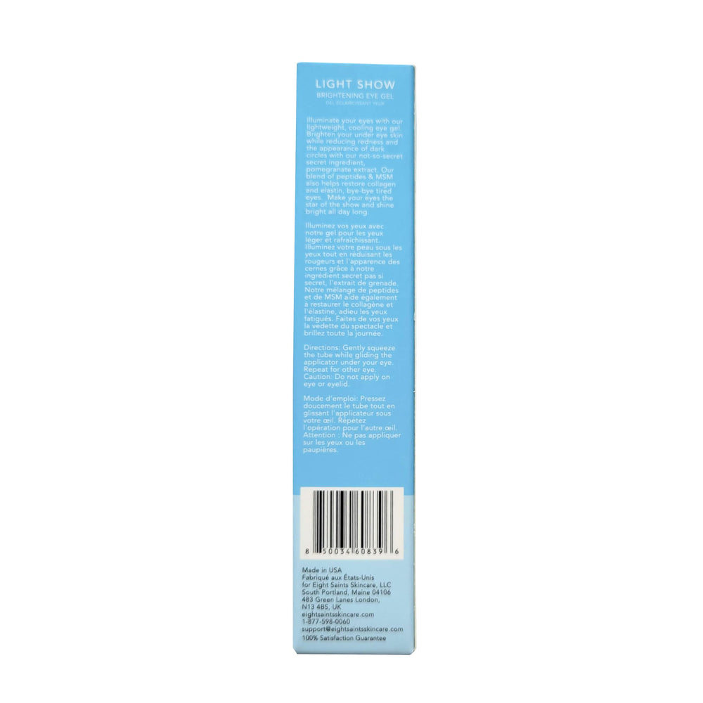 Eight Saints eye gel with pomegranate extract in ingredient close-up