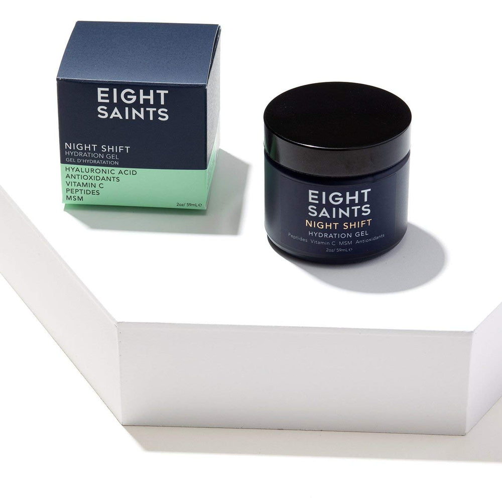 Eight Saints Night Shift gel texture on hand demonstrates weightless, non-sticky application.