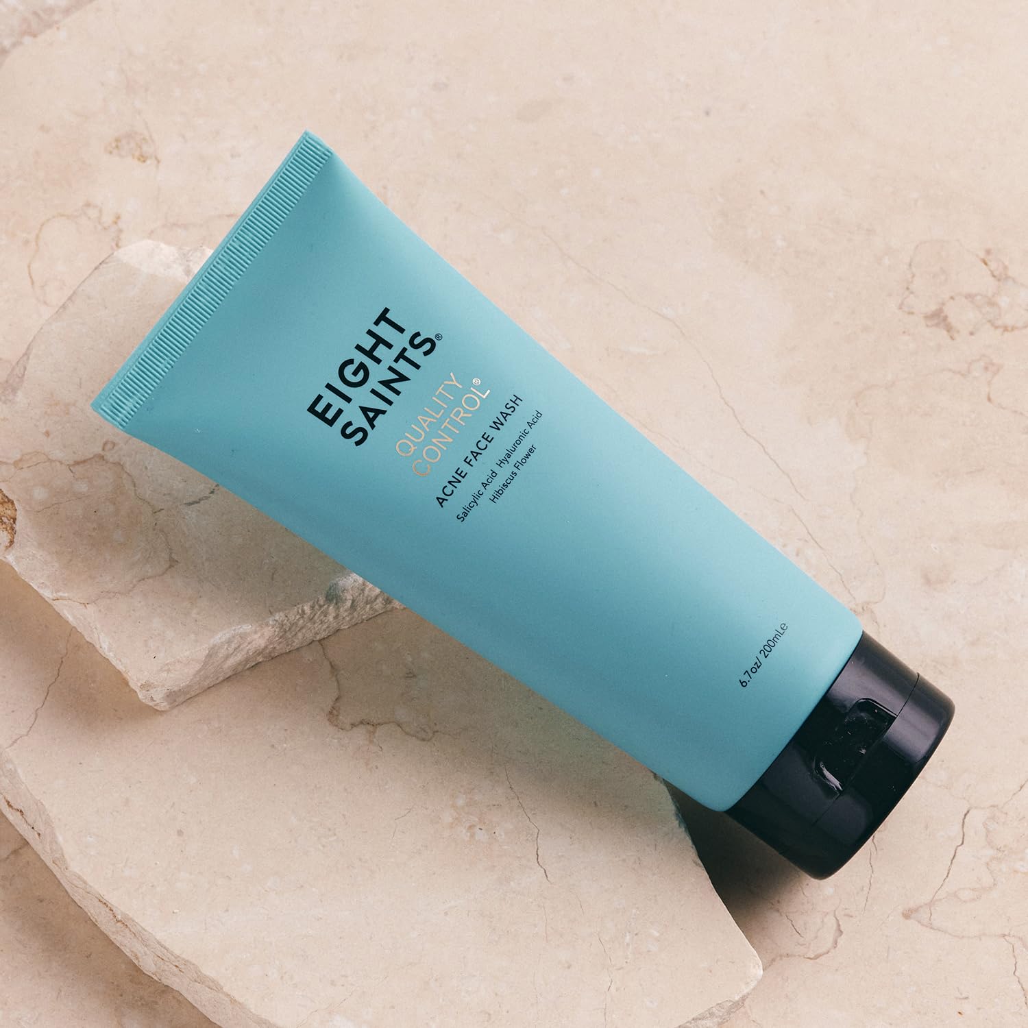 Eight Saints Quality Control Acne Face Wash ingredients include hyaluronic acid and hibiscus for hydration