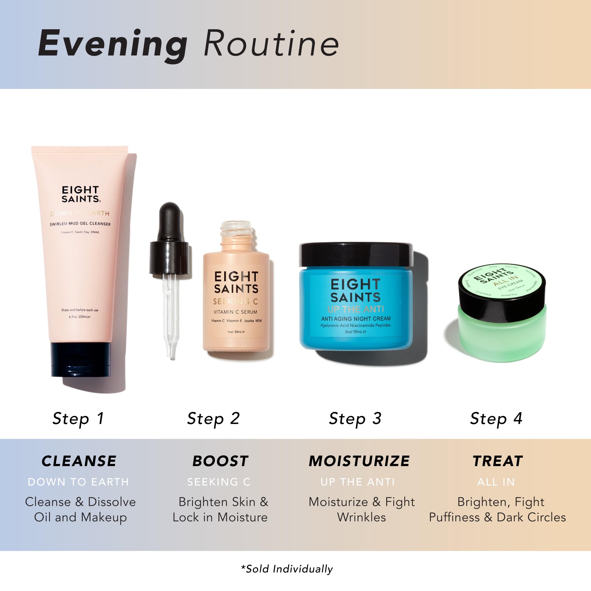 Eight Saints serum on fingertip illustrating lightweight, fast-absorption texture.