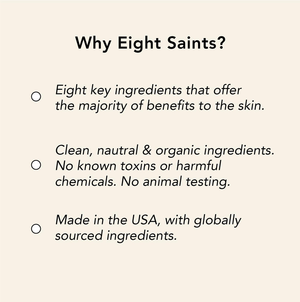 Eight Saints serum in morning routine scene for glow enhancement.