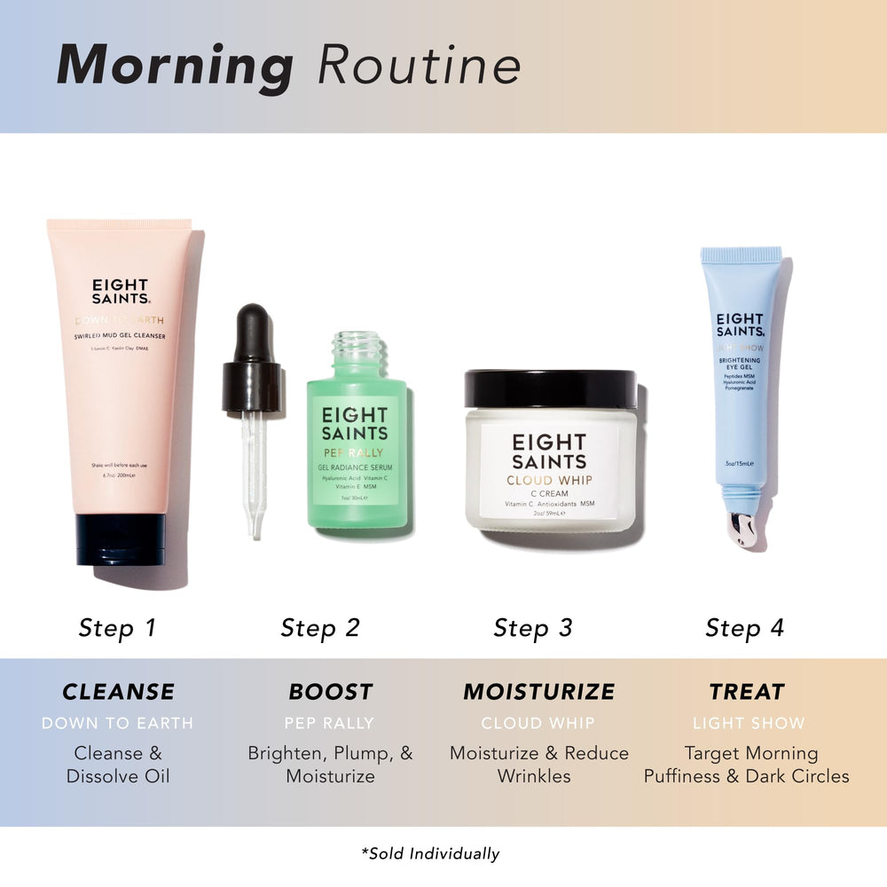 Vitamin C and E in Eight Saints serum aiding brightening and protection.