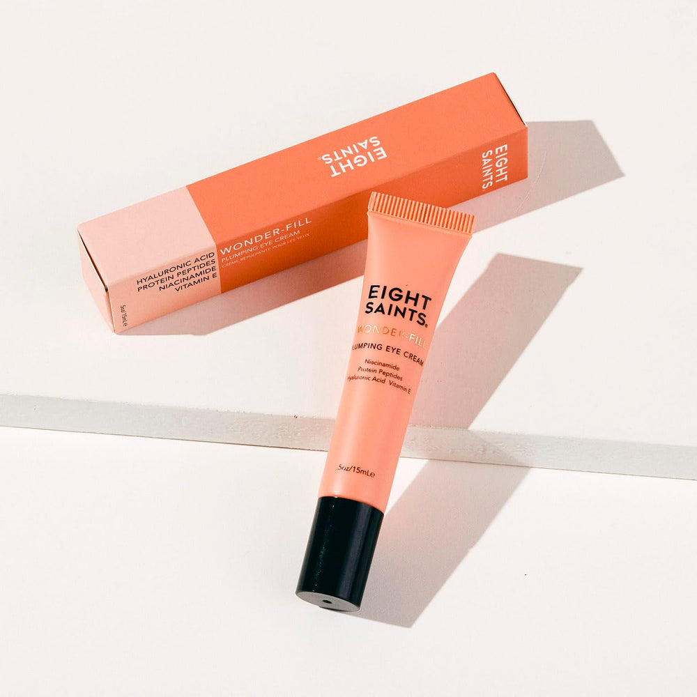 Eight Saints Wonder-fill Eye Cream application demonstrates quick, non-greasy absorption for bright eyes