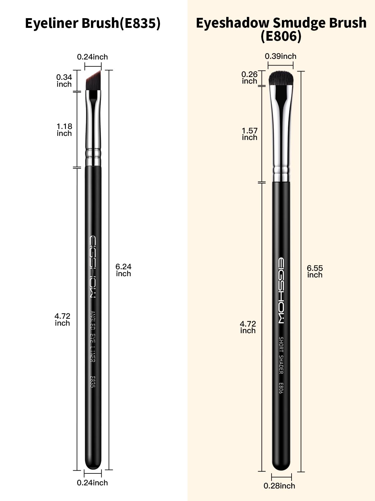 EIGSHOW eyeshadow-smudge-brush blends color along lash line for smoky depth.
