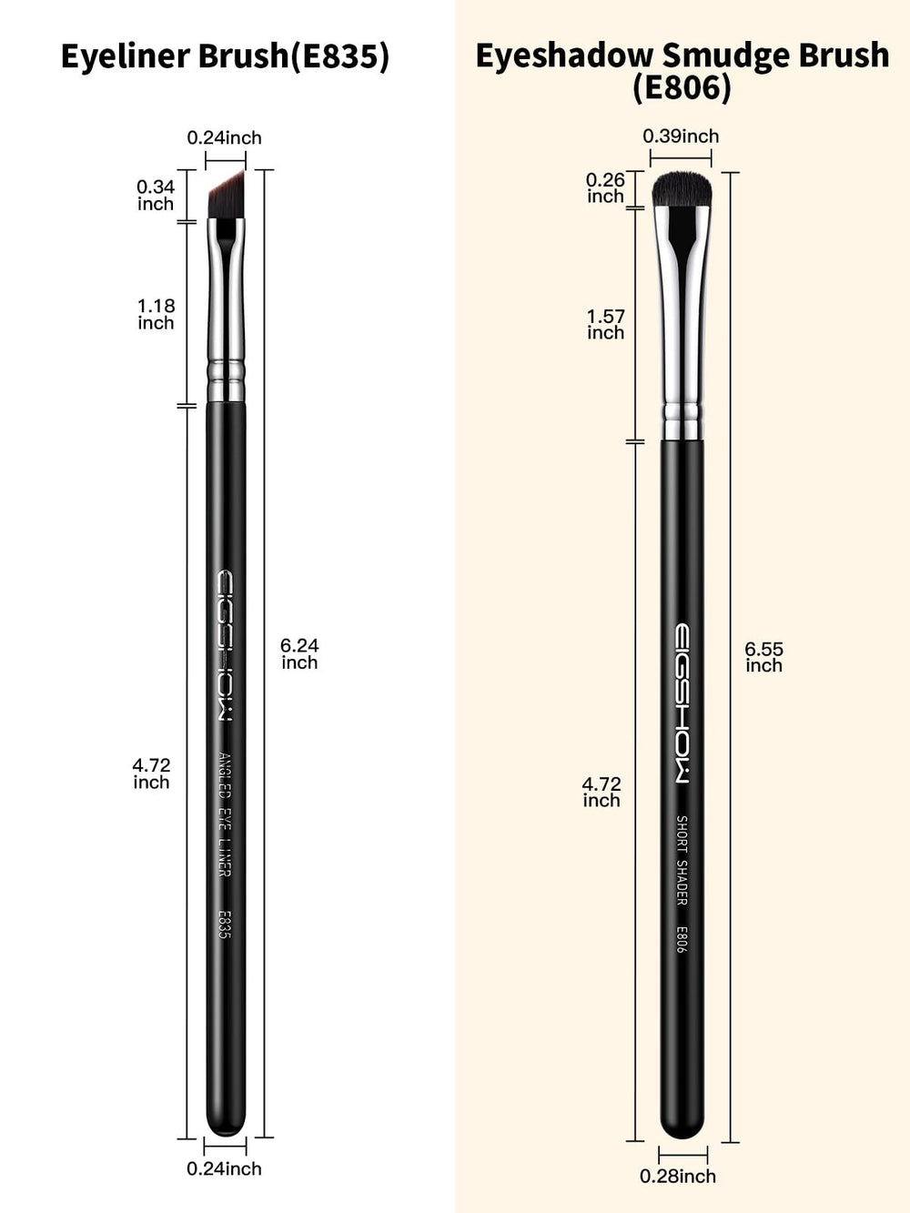 EIGSHOW eyeshadow-smudge-brush blends color along lash line for smoky depth.