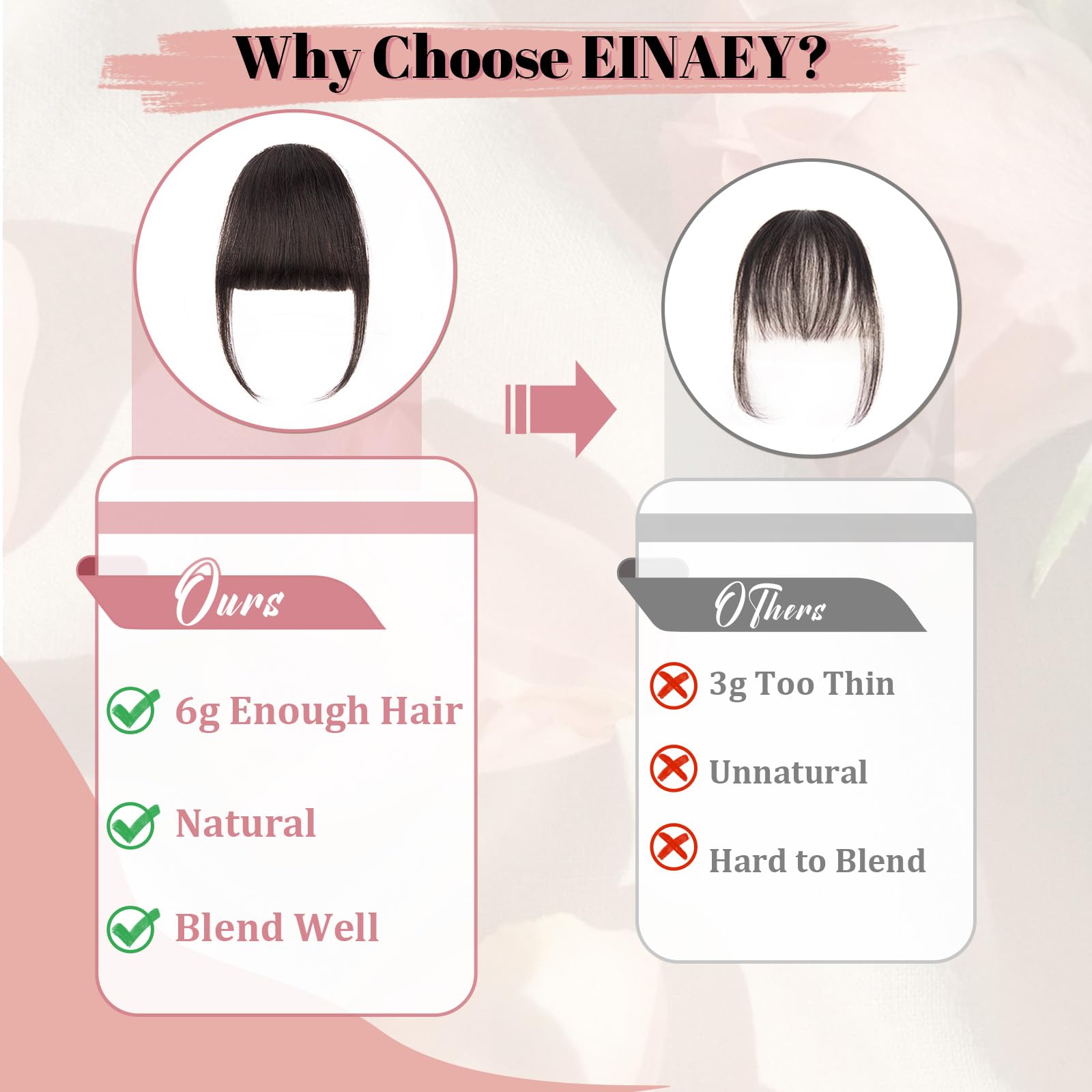 EINAEY fringe with temples creates seamless, modern silhouette