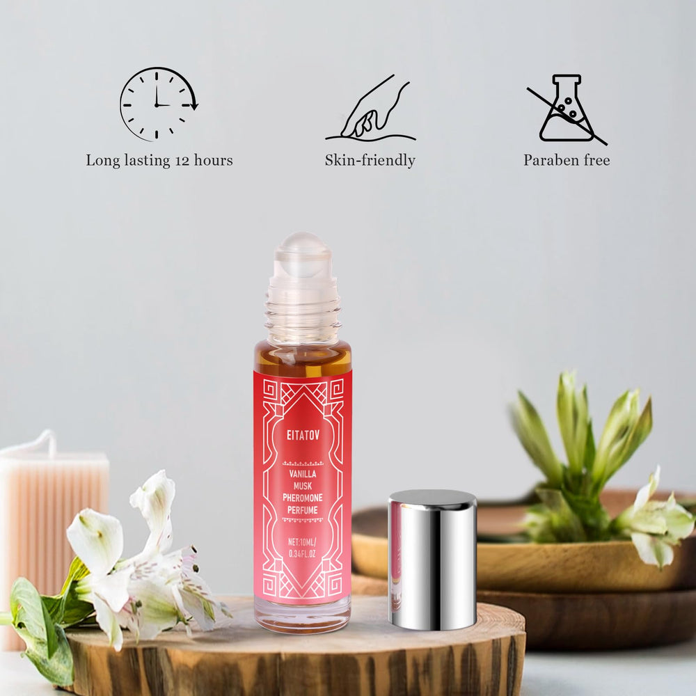 Eitatov vanilla perfume roll-on cap design for easy use.